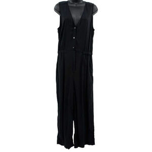 Aritzia Wilfred Free Jumpsuit Women Medium‎ M Pockets Elastic Waist V-Neck Airy